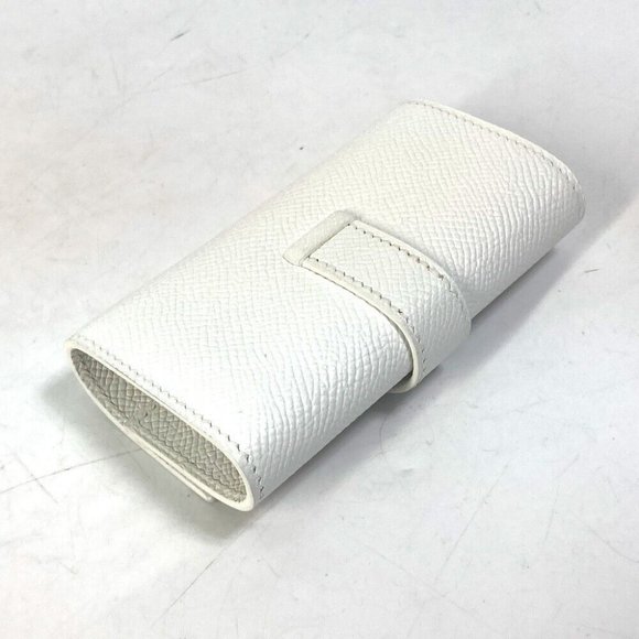 HERMES HHardware Bearn 4-Ring Key Key Case Epsom White/SilverHardware Unused - Picture 6 of 10